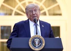 El presidente de Estados Unidos, Donald Trump, durante una alocución en el Jardín de las Rosas de la Casa Blanca en Washington.
