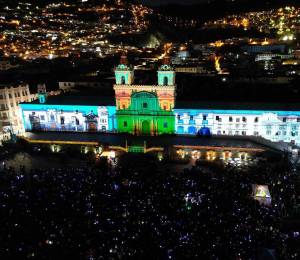 Edición anterior del Festival de Mapping en Quito.
