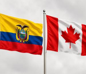 Imagen que muestra las banderas de Ecuador y Canadá.