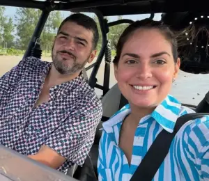 Aquiles Alvarez y su esposa, Fiorella Icaza.