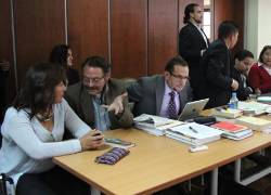 Audiencia preparatoria de juicio del Caso 'Vaca, Cajas, Jarrín', en 2014.