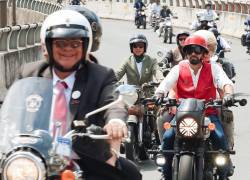 Las motocicletas clásicas, de marcas como Royal Enfield o Harley Davidson, son las protagonistas de la gran rodada que se hace cada edición.