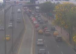 Intenso tráfico en el norte de Guayaquil por la afluencia a los recintos electorales este domingo