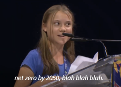 Greta Thunberg, joven activista sueca, se burlo de los discursos y huecas promesas sobre el clima por parte de los líderes mundiales.