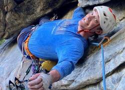 Fotografía que muestra a Miller durante una de sus escaladas.