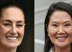 La presidenta de México, Claudia Sheinbaum, y su homóloga de Perú, Keiko Fujimori.