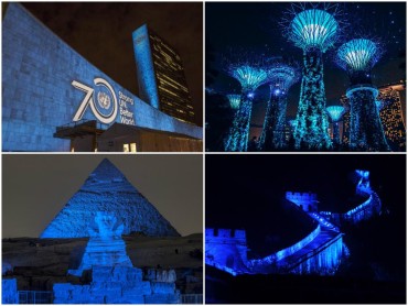 El mundo se ilumina de azul por el aniversario de la ONU