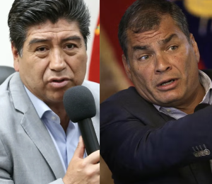 El exalcalde de Quito, Jorge Yunda, y el expresidente Rafael Correa.