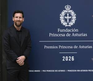 El delantero argentino Lionel Messi, galardonado con el Premio Princesa de Asturias de los Deportes.