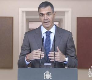 Captura de video de la comparecencia del presidente del Gobierno, Pedro Sánchez, anuncia la disolución de las Cortes y el adelanto de las elecciones generales.