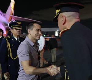 Presidente del Ecuador, Daniel Noboa, llegando a Estados Unidos el 18 de septiembre.