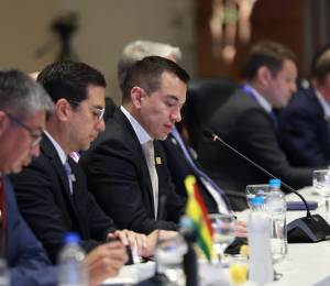 El presidente Daniel Noboa en la LXVIII Cumbre del Mercosur.