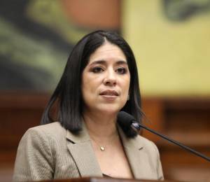 Fotografía que muestra a la candidata de la Alianza Despierta–Unidad por la Patria, Mónica Luzarraga.