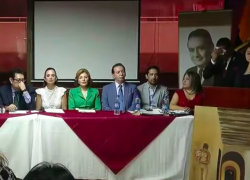 Marcela Aguiñaga y Jorge Glas se encontraron en un evento en Guayaquil.