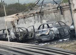 Fotografía de instalaciones de la Policía Judicial que fueron incendiadas por manifestantes el pasado 22 de septiembre.