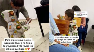 Maestro permitió que su alumna lleve a su hijo a la universidad y jugó con él en clases Maestro permitió que su alumna lleve a su hijo a la universidad y jugó con él en clases