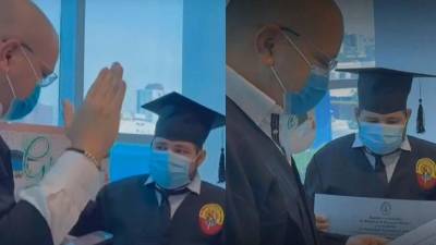 Joven con c&aacute;ncer no pudo ir a su graduaci&oacute;n y el rector de la universidad le entreg&oacute; su t&iacute;tulo en el hospital