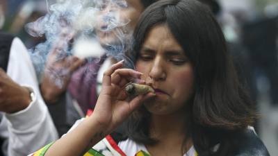 Cientos de personas reclaman la legalización total de la marihuana en Ecuador Cientos de personas reclaman la legalización total de la marihuana en Ecuador