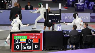 La joven pentatleta ecuatoriana Mar&iacute;a Sol Naranjo termina en el puesto 33 en esgrima en los Juegos Ol&iacute;mpicos de Par&iacute;s 2024