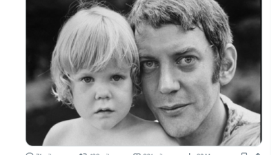 Publicación en la red social X ,del también actor Kiefer Sutherland, en la que anuncia el fallecimiento de su papá. Publicación en la red social X ,del también actor Kiefer Sutherland, en la que anuncia el fallecimiento de su papá.