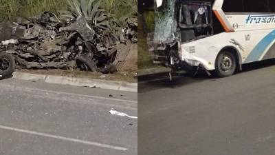 Fatal accidente de tránsito: presuntos secuestradores chocaron con un bus mientras huían de la Policía en Ambato Fatal accidente de tránsito: presuntos secuestradores chocaron con un bus mientras huían de la Policía en Ambato