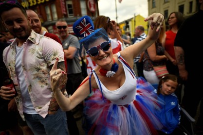 Desfile anual deL 12 de julio en Belfast, Inglaterra