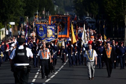 Desfile anual deL 12 de julio en Belfast, Inglaterra