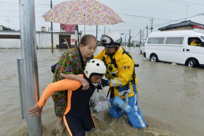 Secuelas del tifón Etau en Japón