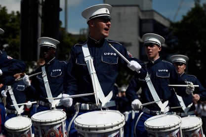 Desfile anual deL 12 de julio en Belfast, Inglaterra