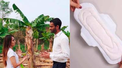 Pareja en India creó toallas sanitarias a base de fibra de plátano Pareja en India creó toallas sanitarias a base de fibra de plátano