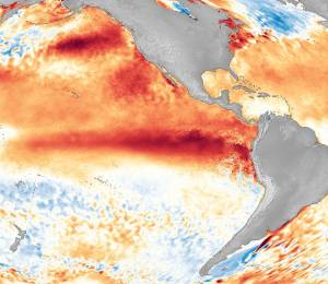 Imágenes satelitales de la presencia de El Niño en la región.