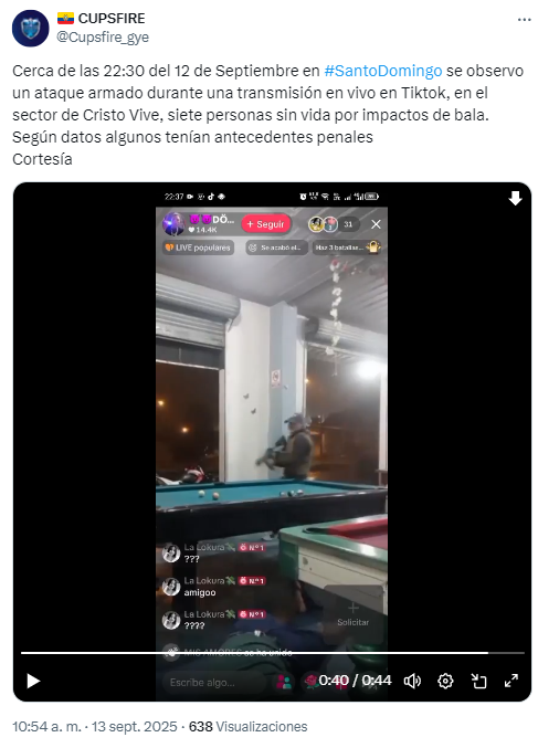 $!Una cámara registró el momento del ataque en Santo Domingo.