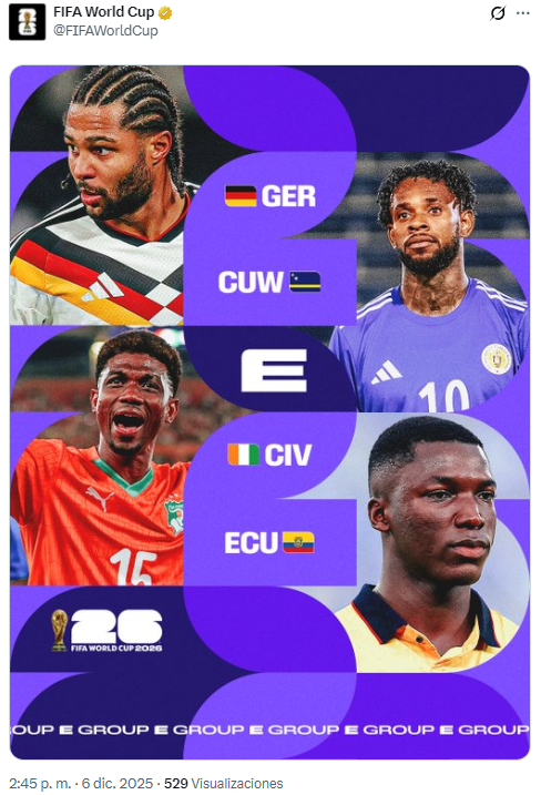 $!Imagen del Grupo E en el que está Ecuador.