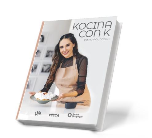 $!Imagen del libro 'Cocina con K' publicado por la comunicadora Karol Noboa.