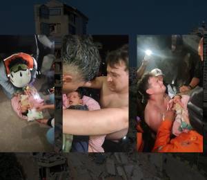 Recopilación de imágenes del rescate del bebé recién nacido en Venezuela.