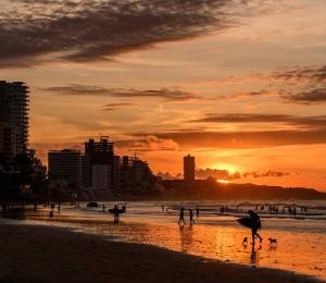 Fotografía durante un feriado en una playa de Manta, en Manabí.