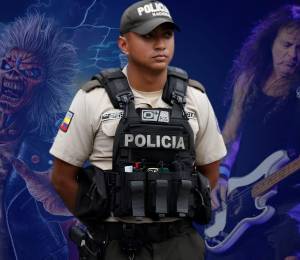 Miembros de la Policía Nacional y agentes municipales participan en los operativos que se ejecutan en Quito para garantizar el orden durante la presentación de la banda británica, este 14 de octubre.