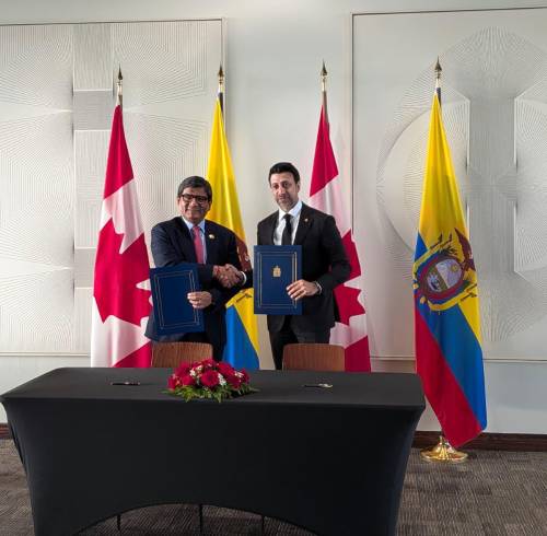 Firma del Tratado de Libre Comercio (TLC) entre Ecuador y Canadá.