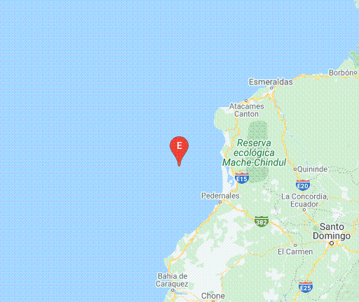 Sismo de magnitud 3,57 se registra a 47.5 km de Pedernales