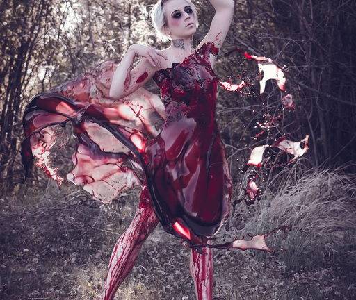 El &quot;vestido de sangre&quot; creado por una fotógrafa aficionada