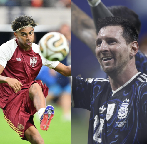 Lamine Yamal y Lionel Messi.