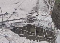 Fotografía que muestra las afectaciones en los puentes Churute y Mollopongo.