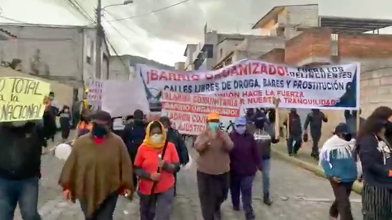 En el sur de Quito protestaron contra la inseguridad, tras el asesinato de Jorge Chiliguano