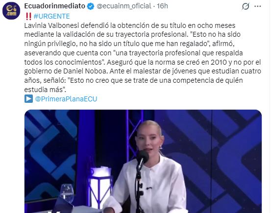$!Lavinia Valbonesi explicó su proceso de titulación.