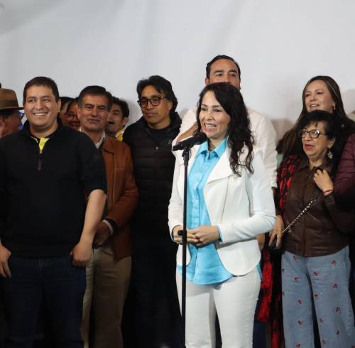 Militantes del movimiento Revolución Ciudadana.