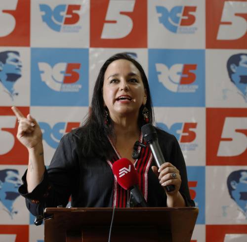 La presidenta de Revolución Ciudadana (RC), Gabriela Rivadeneira.