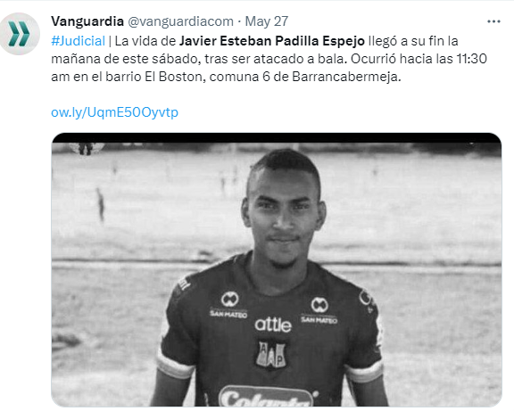 $!Sicarios asesinan a tiros a joven futbolista, dentro de una peluquería en Colombia