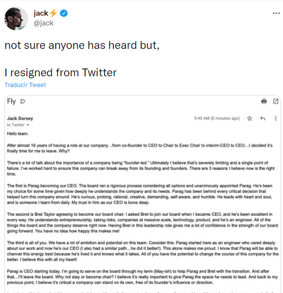 $!El fundador de Twitter renuncia a su cargo
