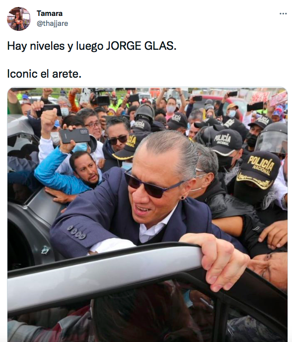 $!El arete de Jorge Glas que causó tanto revuelo como su liberación