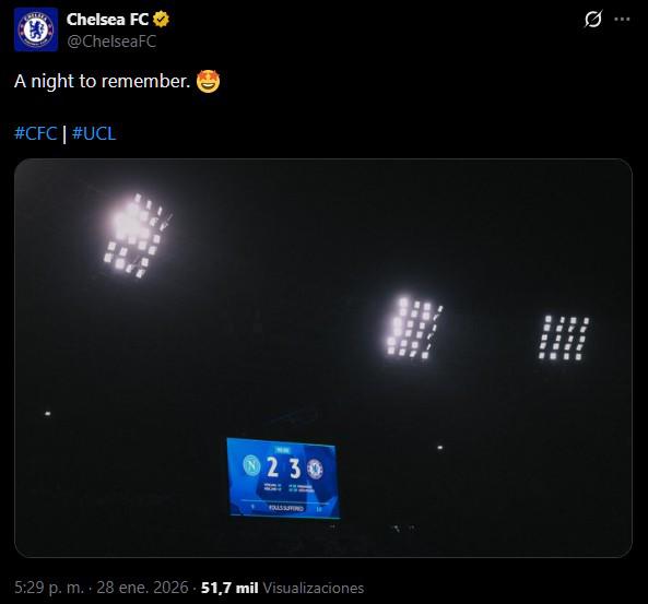 $!El Chelsea celebró en redes sociales este triunfo.